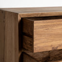 Mesita de noche de madera recuperada en color marrón natural – detalle