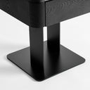 Mesita de noche de MDF y chapa de olmo en color negro – detalle