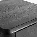 Mesita de noche de MDF y chapa de olmo en color negro – detalle