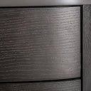 Mesita de noche de MDF y chapa de roble en color negro – detalle