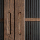 Mueble bar de madera de roble y mármol en color marrón – detalle