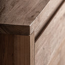 Mueble bar de madera de teca reciclada en color marrón claro envejecido – detalle