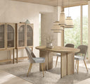 Mueble auxiliar de madera maciza natural, 80 cm en ambiente decorado (2)