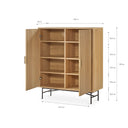 Mueble auxiliar de chapa de roble natural y patas de metal, 120 cm de alto, foto de producto (3)