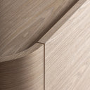 Mueble para TV de chapa de roble y madera contrachapada en color crema – detalle