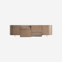 Mueble para TV de chapa de roble y MDF en color marrón
