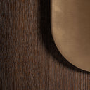 Mueble para TV de chapa de roble y MDF en color marrón teñido – detalle