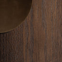Mueble para TV de chapa de roble y MDF en color marrón teñido – detalle