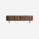 Mueble para TV de chapa de roble y MDF en color marrón teñido