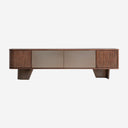 Mueble para TV de madera contrachapada y chapa de olmo en color marrón