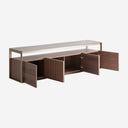 Mueble para TV de madera de fresno y cristal en color marrón claro