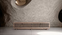 Mueble para TV de madera de mango en color marrón 253 x 45 x 53 cm – detalle