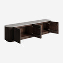 Mueble para TV de madera de mango y mármol en color marrón 200 x 40 x 50 cm
