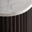 Mueble para TV de madera de mango y mármol en color marrón 200 x 40 x 50 cm – detalle