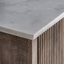 Mueble para TV de madera de mango y mármol en color marrón 200 x 45 x 60 cm – detalle