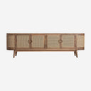 Mueble para TV de madera de mango y mimbre en color marrón