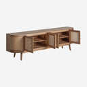 Mueble para TV de madera de mango y mimbre en color marrón