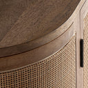 Mueble para TV de madera de mango y mimbre en color marrón – detalle