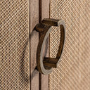 Mueble para TV de madera de mango y mimbre en color marrón – detalle