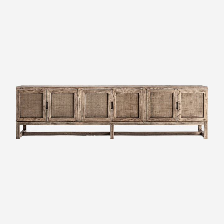 Mueble para TV de madera de olmo en color marrón 220 x 45 x 60 cm