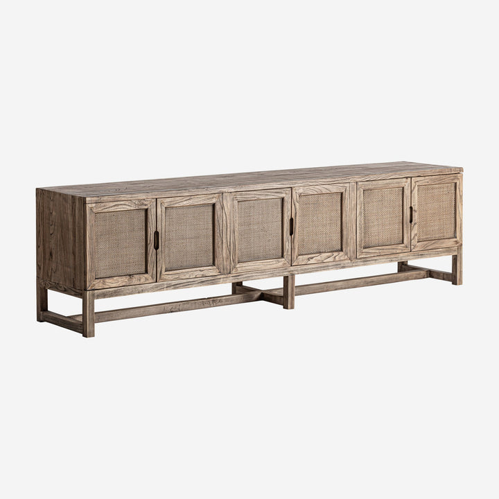 Mueble para TV de madera de olmo en color marrón 220 x 45 x 60 cm