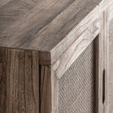 Mueble para TV de madera de olmo en color marrón 220 x 45 x 60 cm – detalle