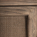 Mueble para TV de madera de olmo en color marrón 220 x 45 x 60 cm – detalle