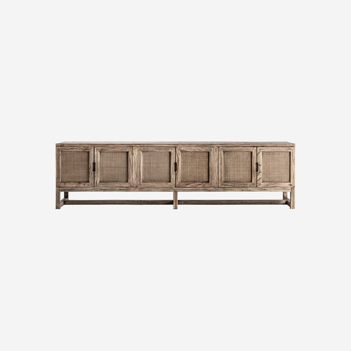 Mueble para TV de madera de olmo en color marrón 220 x 45 x 60 cm