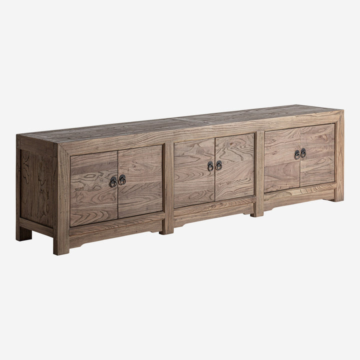 Mueble para TV de madera de pino reciclado en color marrón