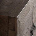 Mueble para TV de madera de pino reciclado en color marrón – detalle