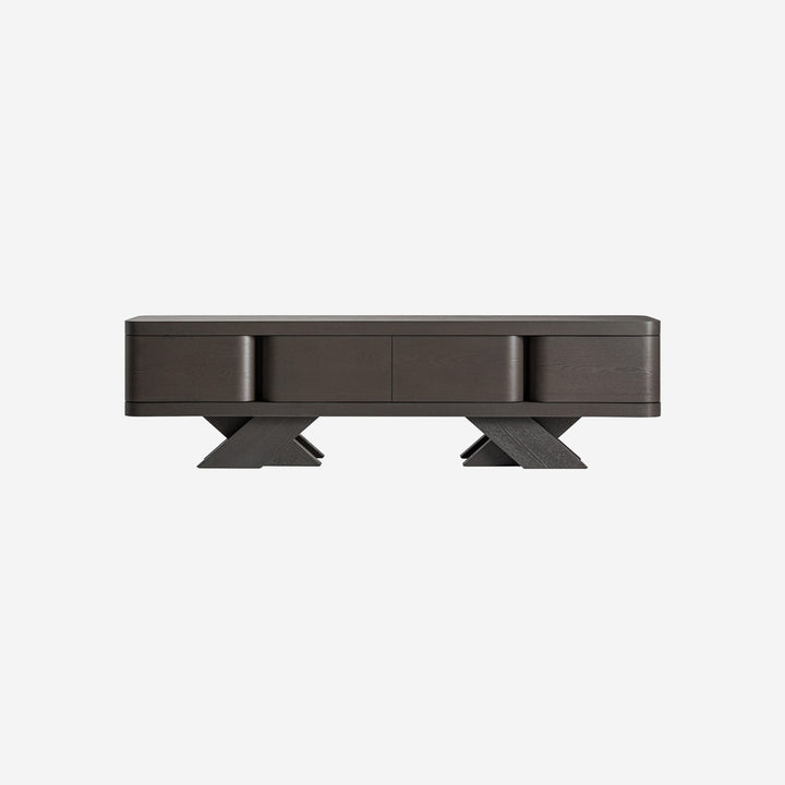 Mueble para TV de madera de roble en color negro 200 x 45 x 55 cm
