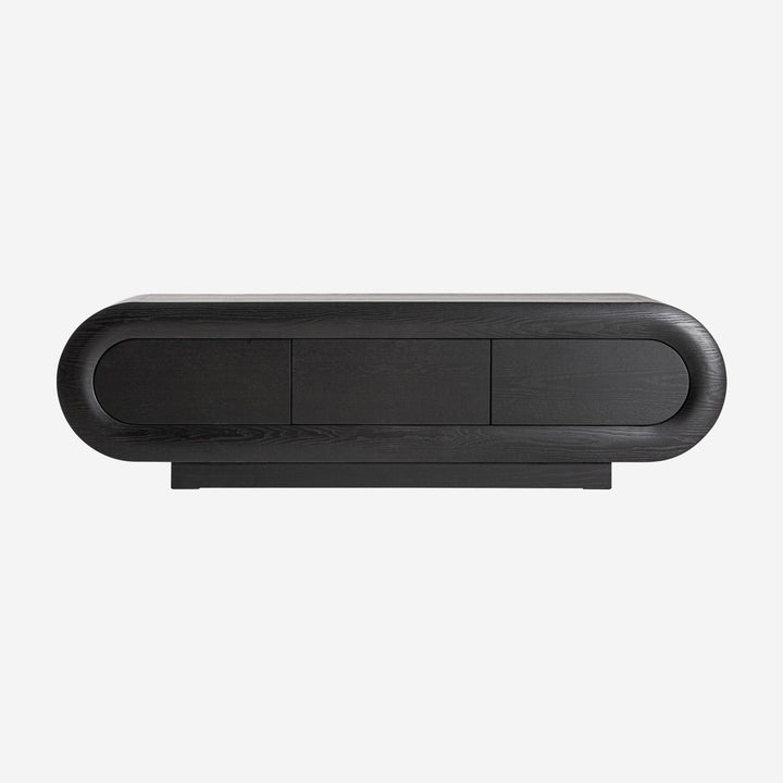 Mueble para TV de madera de roble en color negro de inspiración art déco