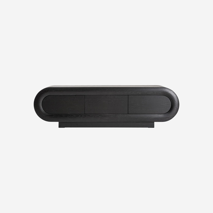 Mueble para TV de madera de roble en color negro de inspiración art déco