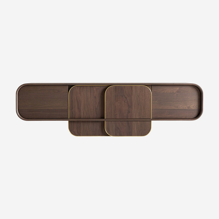 Mueble para TV de madera de roble en color nogal