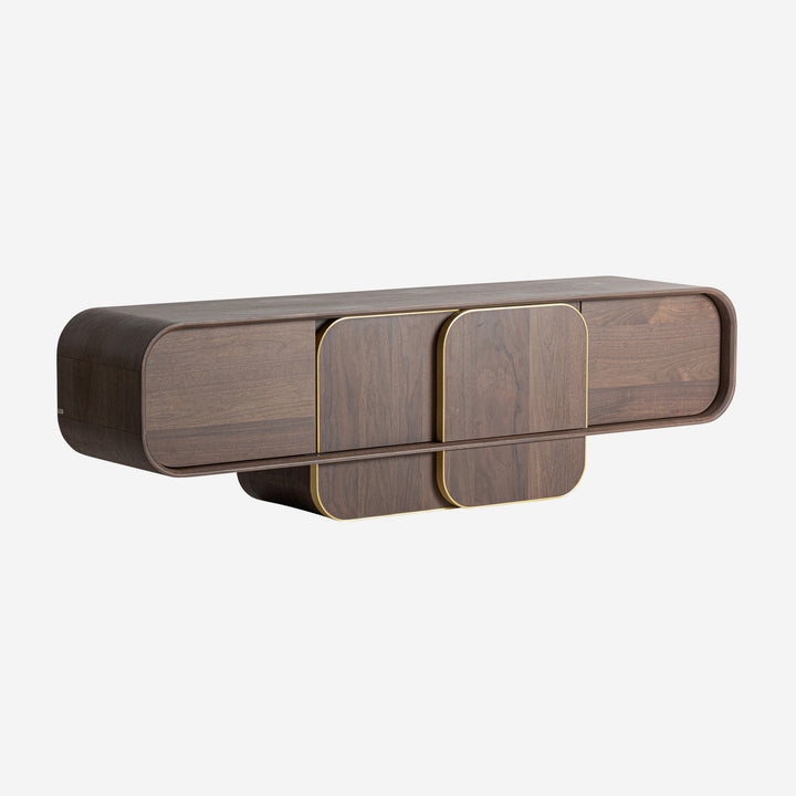 Mueble para TV de madera de roble en color nogal