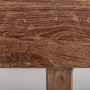 Mueble para TV de madera de teca reciclada en color marrón envejecido – detalle