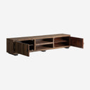Mueble para TV de madera recuperada y hierro en color marrón 250 x 45 x 52 cm
