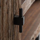 Mueble para TV de madera recuperada y hierro en color marrón 250 x 45 x 52 cm – detalle