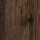 Mueble para TV de madera recuperada y hierro en color marrón 250 x 45 x 52 cm – detalle