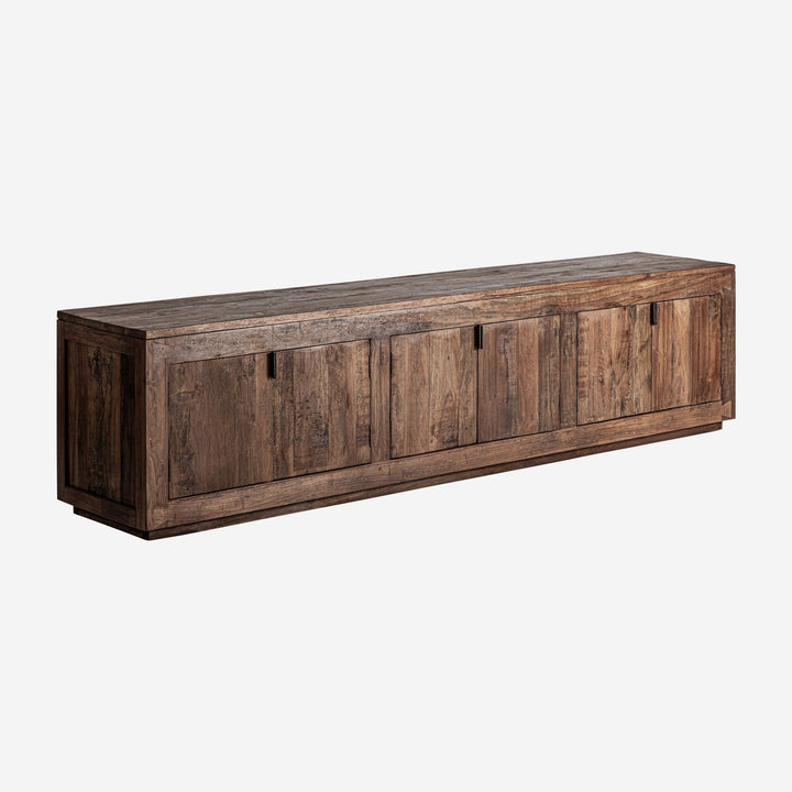 Mueble para TV de madera recuperada y hierro en color marrón 253 x 45 x 60 cm