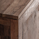 Mueble para TV de madera recuperada y hierro en color marrón 253 x 45 x 60 cm – detalle