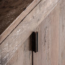 Mueble para TV de madera recuperada y hierro en color marrón 253 x 45 x 60 cm – detalle