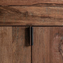 Mueble para TV de madera recuperada y hierro en color marrón 253 x 45 x 60 cm – detalle