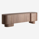 Mueble para TV de MDF y chapa de nogal en color marrón