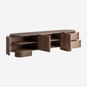 Mueble para TV de MDF y chapa de nogal en color marrón