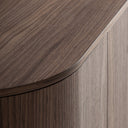 Mueble para TV de MDF y chapa de nogal en color marrón – detalle