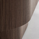 Mueble para TV de MDF y chapa de nogal en color marrón – detalle