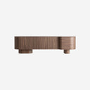Mueble para TV de MDF y chapa de nogal en color marrón