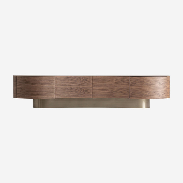 Mueble para TV de porcelánico y MDF en color beige