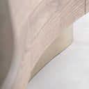 Mueble para TV de porcelánico y MDF en color beige – detalle